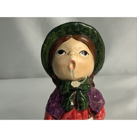 Carolers Boy Girl Ceramic Figurines Hand Panted Vintage Christmas Holiday Decor - Picture 5 of 7